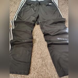 adidas Black Track Pants with White Stripes